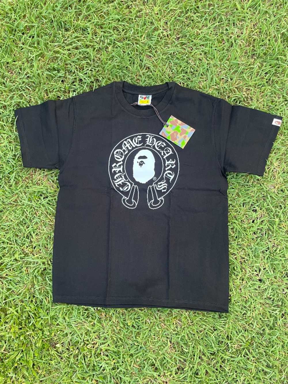 BAPE x Chrome Hearts Baby Milo Style Black Graphic Tee - Picture 3 of 7